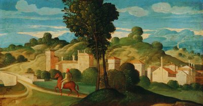 Landscape with Rider by Girolamo Da Santa Croce